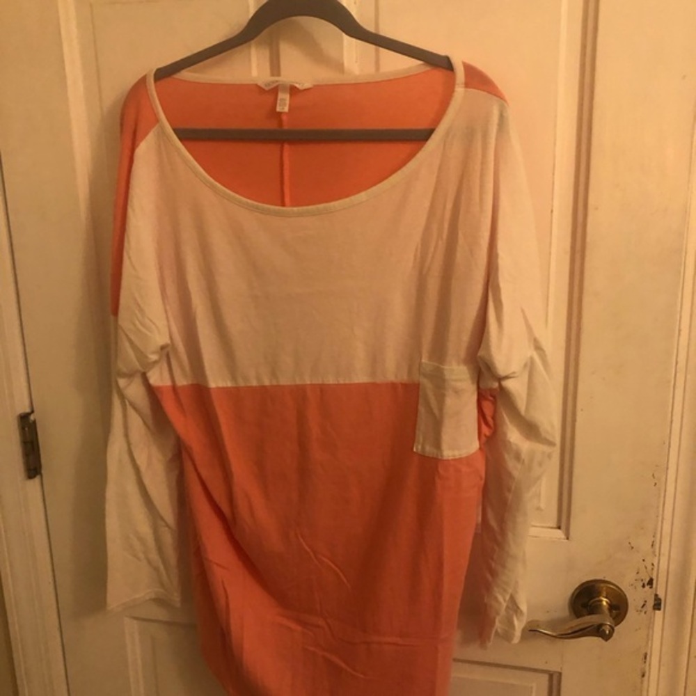 Victoria's Secret Shirt Pink and White Long Sleeve Rugby Top